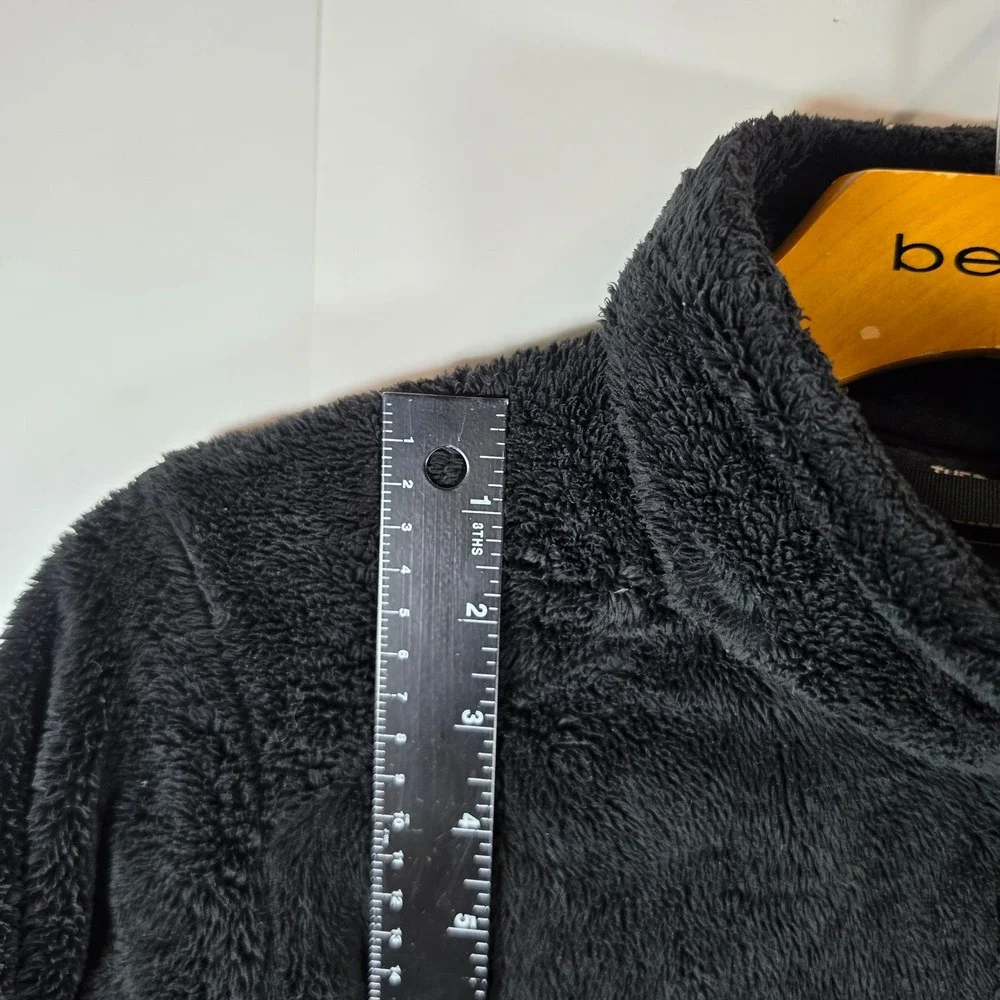 The‎ North Face Osito Fleece Jacket Girls XL Black Full Zip Pink Logo Fuzzy Coat